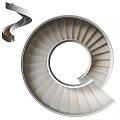 Elegant Spiral Staircase Design with Circular Structure Sleek Steps and Metallic Frame 3d model