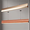 Modern Linear Pendant Chandeliers With Copper Toned Finish And Warm Glowing Light