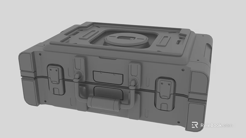 Gray Industrial Hard Shell Toolbox With Secure Latches And Reinforced Handles 3d model 