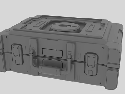 Gray Industrial Hard Shell Toolbox With Secure Latches And Reinforced Handles 3d model