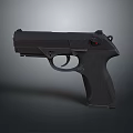 Modern Black Handgun Design With Matte Finish Textured Grip And Trigger 3d model