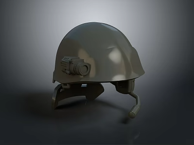 Weapon Helmet Featuring Tactical Camera Modern Military Gray 3D Model Design 3d model