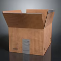 Open Brown Corrugated Cardboard Box With Tape Sealed Edges On Dark Background