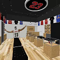 Sports Apparel Store Interior With 23 Logo Jerseys And Sneakers
