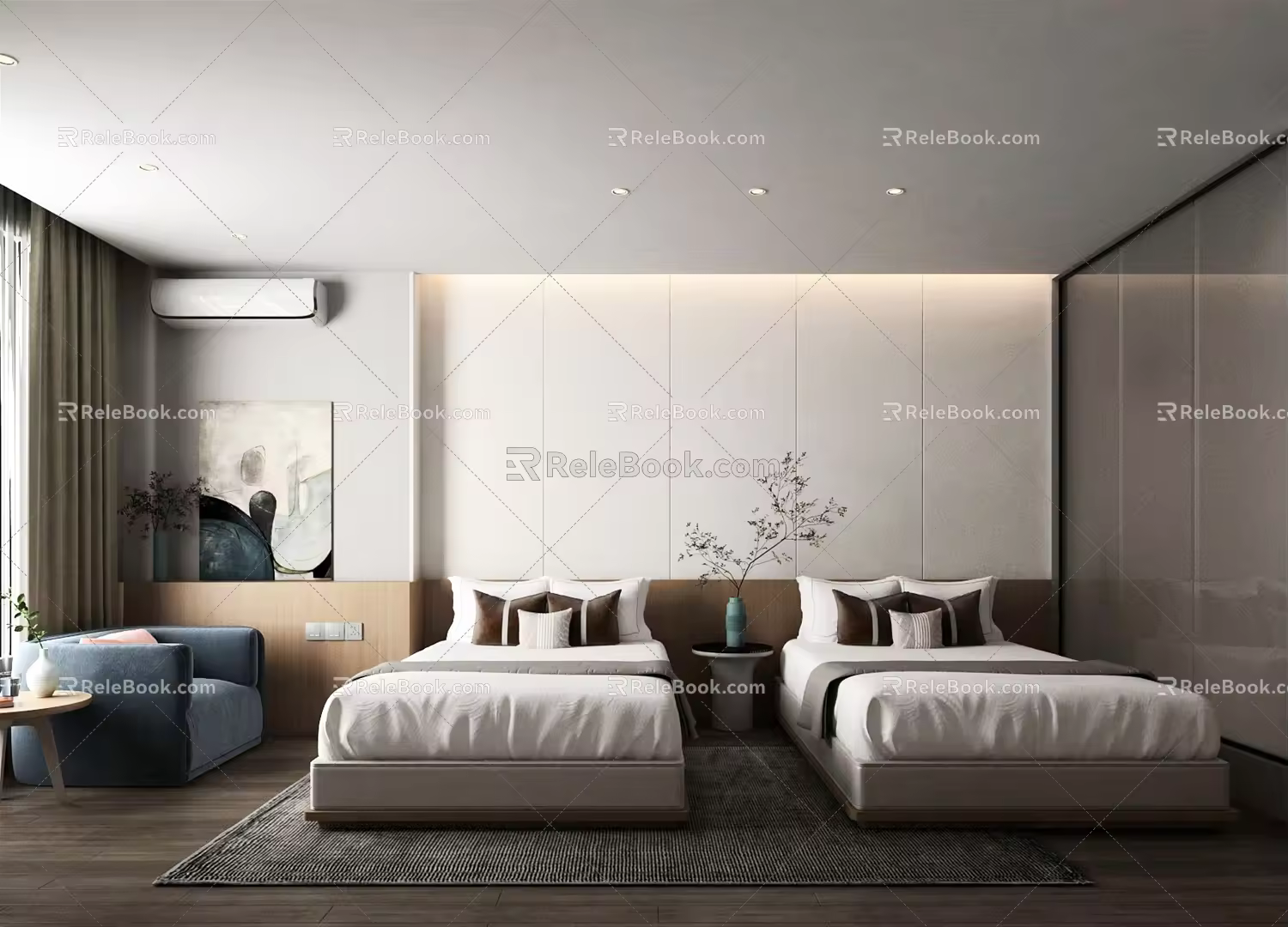Standard Single Room Modern Room 3d model