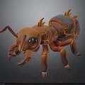 Flaming Lava Style Ant 3D Model Featuring Glowing Cracks and Orange Red Hues