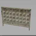 Light Wooden Cabinet Furniture With Geometric Pattern And Simple Design