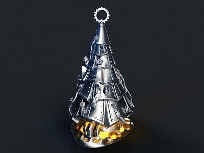 Steampunk Christmas Tree Metal Christmas Tree Evil Christmas Tree 3d model