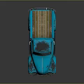 Vintage Blue Pickup Truck With Rusty Weathered Exterior And Classic Design