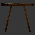 Stylish Round Table With Light Blue Marble Top And Dark Brown Wooden Legs