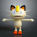 Cute Plush Toy With Yellow Crest Black Ears White Body Orange Paws And Outstretched Arms