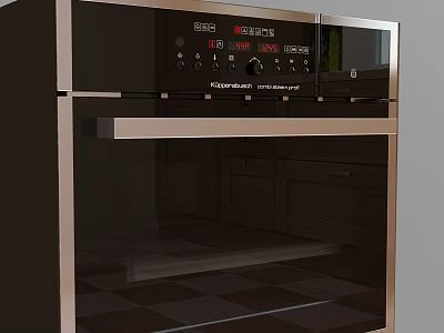 Modern Built in Kitchen Oven With Digital Control Panel And Metallic Frame 3d model