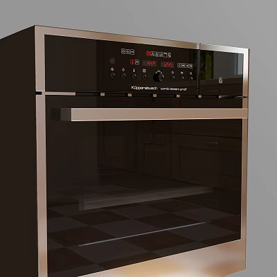 Modern Built in Kitchen Oven With Digital Control Panel And Metallic Frame 3d model