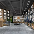 Modern Clothing Store Interior With Wooden Metal Racks Hanging Clothes And Bright Lighting