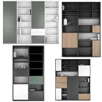 Modern Decorative Cabinet Bookcase 3d model