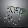 Military Weapon Control Device With Green Panel Screen Knobs And Cables 3d model