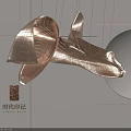 Elegant Modern Metallic Sculptural Chandelier With Unique Curved Design For Contemporary Interior