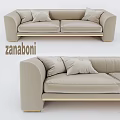 Zanaboni Modern Beige Sofa With Soft Cushions And Stylish Frame 3d model