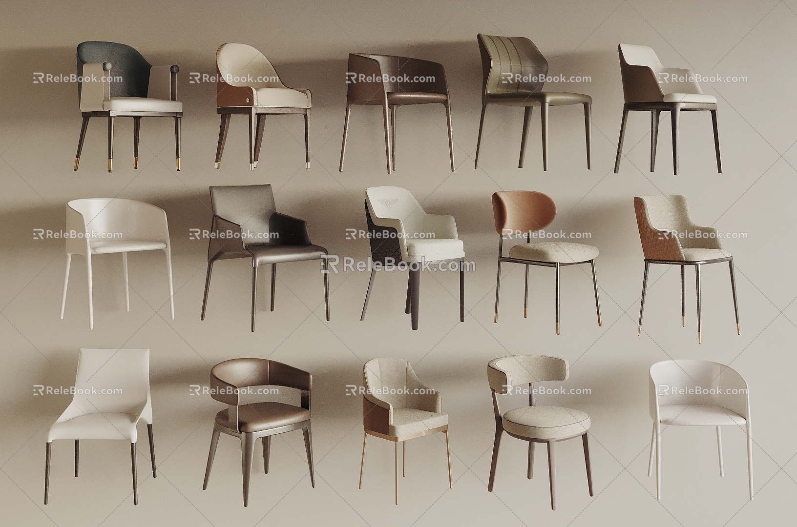 Modern Dining Chair Single Chair 3d model