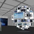 Interactive All in One Machine with Multiple Screens in Modern Exhibition Space 3d model