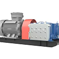 Heavy Duty Industrial Equipment With Gray Motor Red Coupling Blue Component And Silver Bolted Section