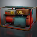 Colorful Portable Mechanical Equipment With Metal Frame Oil Tank And Control Box