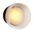 Modern Round Wall Light With Metal Frame And Textured Transparent Warm Light Shade
