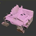 Tank Internal Mechanical Structure Detailed Model With Disassembled Metal Components And Texture Details