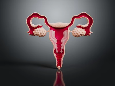 Pelvic Organs Human Female Reproductive Anatomy With Uterus Fallopian Tubes And Ovaries 3d model