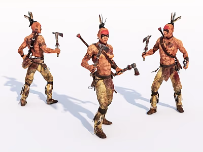 Modern Game Character Virtual Character Indigenous Savage 3d model