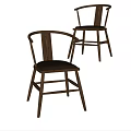Modern Minimalist Sturdy Wooden Accent Chair With Gray Upholstered Seat And Armrests