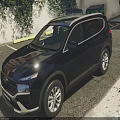 Black Hyundai SUV Featuring Modern Exterior Design Sleek Headlights And Bold Grille
