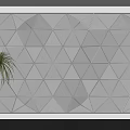 Modern special-shaped background wall metal background wall stereoscopic background wall geometric stereoscopic background wall sofa background living room background modeling wall 3d model