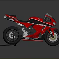 Red Suzuki Sportbike With Black Seat And Sleek Design On Kickstand