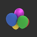 Sculpted Colorful Balloon Artwork With Blue Purple Green Yellow Red Design