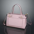 Gucci Pink Leather Handbag With Top Handles GG Logo Gold Hardware And Shoulder Strap