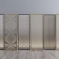 Modern Decorative Room Dividers With Various Laser Cut Patterns And Metal Frames 3d model
