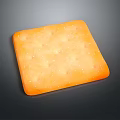Golden Orange Square Biscuit With Small Holes And Crunchy Salt Particles
