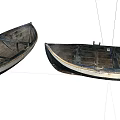 Two Vintage Wooden Boats With Dark Exterior And Classic Wooden Plank Interior