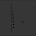 Black Metal Bracket With Triangular Hooks On Vertical And Horizontal Poles