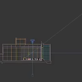 Modern Clothing Racks with Green and Orange Bases and Small Shelves for Hanging Clothes and Bags