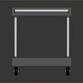 Two Metal Serving Carts With Wheels Two Tier Design And Wooden Smooth Tops