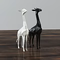 Modern Geometric Animal Ornament Set Black White Minimalist Decorative Figurines for Home Tabletop