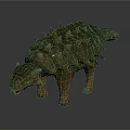 Ankylosaurus 3D Model With Green Armored Plates Orange Body And Spiked Back