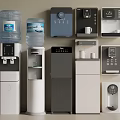 Various Types Of Water Dispensers With Bottles Standing And Countertop Models
