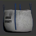 Gray Storage Bag With Blue Handles For Home Organization Grass Honey