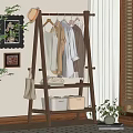 Modern Hanger Coat Rack Floor Hanger Mobile Coat Rack 3d model