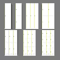 White Storage Lockers With Green Accent Lines And Multiple Door Designs For Modern Storage