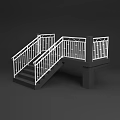 Modern Staircase Design With Angled Flights White Railings And Dark Treads