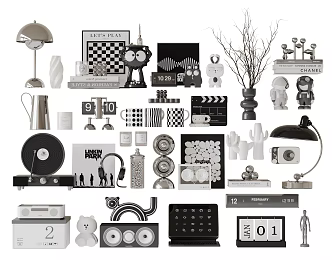 Modern cream style ornaments 3d model